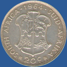 20 центов ЮАР 1964 года